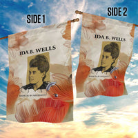 Ida B. Wells Garden Flag with Floral Pen Design Illustrated Portrait Civil Rights and Journalism Tribute - Wonder Print Shop