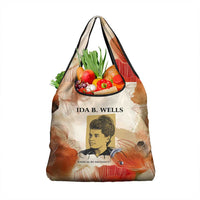 Ida B. Wells Grocery Bag with Floral Pen Design Illustrated Portrait Civil Rights and Journalism Tribute - Wonder Print Shop