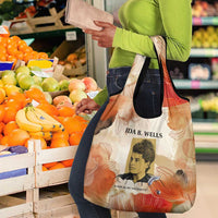 Ida B. Wells Grocery Bag with Floral Pen Design Illustrated Portrait Civil Rights and Journalism Tribute - Wonder Print Shop