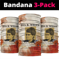 Ida B. Wells Neck Gaiter with Floral Pen Design Illustrated Portrait Civil Rights and Journalism Tribute - Wonder Print Shop