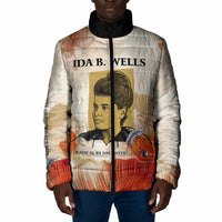 Ida B. Wells Padded Jacket with Floral Pen Design Illustrated Portrait Civil Rights and Journalism Tribute - Wonder Print Shop