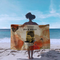 Ida B. Wells Sarong with Floral Pen Design Illustrated Portrait Civil Rights and Journalism Tribute - Wonder Print Shop