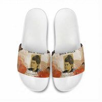 Ida B. Wells Slide Sandals with Floral Pen Design Illustrated Portrait Civil Rights and Journalism Tribute - Wonder Print Shop