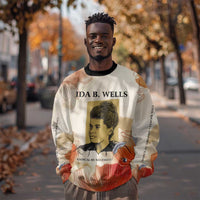 Ida B. Wells Sweatshirt with Floral Pen Design Illustrated Portrait Civil Rights and Journalism Tribute - undefined