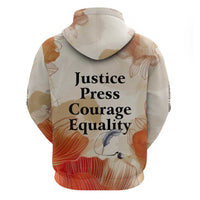 Ida B. Wells Zip Hoodie with Floral Pen Design Illustrated Portrait Civil Rights and Journalism Tribute - Wonder Print Shop