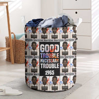 John Lewis Laundry Basket with Mugshot Collage Design Civil Rights Portrait Good Trouble Tribute - Wonder Print Shop