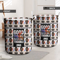 John Lewis Laundry Basket with Mugshot Collage Design Civil Rights Portrait Good Trouble Tribute - Wonder Print Shop