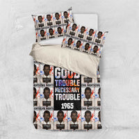 John Lewis Bedding Set with Mugshot Collage Design Civil Rights Portrait Good Trouble Tribute - Wonder Print Shop