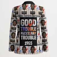 John Lewis Blazer with Mugshot Collage Design Civil Rights Portrait Good Trouble Tribute - Wonder Print Shop