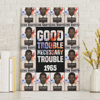 John Lewis Canvas Wall Art with Mugshot Collage Design Civil Rights Portrait Good Trouble Tribute - Wonder Print Shop