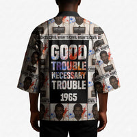 John Lewis Kimono with Mugshot Collage Design Civil Rights Portrait Good Trouble Tribute - Wonder Print Shop