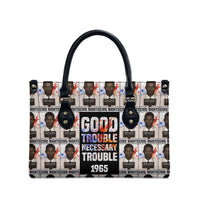 John Lewis Leather Bag with Mugshot Collage Design Civil Rights Portrait Good Trouble Tribute - Wonder Print Shop