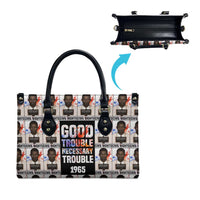 John Lewis Leather Bag with Mugshot Collage Design Civil Rights Portrait Good Trouble Tribute - Wonder Print Shop