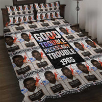 John Lewis Quilt Bed Set with Mugshot Collage Design Civil Rights Portrait Good Trouble Tribute - Wonder Print Shop