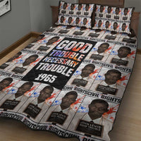 John Lewis Quilt Bed Set with Mugshot Collage Design Civil Rights Portrait Good Trouble Tribute - Wonder Print Shop