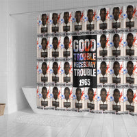 John Lewis Shower Curtain with Mugshot Collage Design Civil Rights Portrait Good Trouble Tribute - Wonder Print Shop