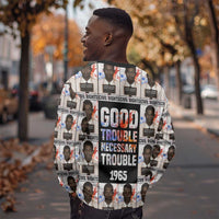 John Lewis Sweatshirt with Mugshot Collage Design Civil Rights Portrait Good Trouble Tribute - Wonder Print Shop
