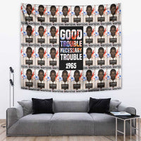 John Lewis Tapestry with Mugshot Collage Design Civil Rights Portrait Good Trouble Tribute - Wonder Print Shop
