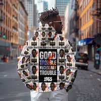 John Lewis Zip Hoodie with Mugshot Collage Design Civil Rights Portrait Good Trouble Tribute - Wonder Print Shop
