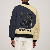 John Lewis Bomber Jacket with Selma Bridge Graphic Civil Rights and Voting Rights Tribute - Wonder Print Shop
