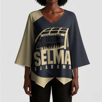 John Lewis Kimono Sleeve Blouse with Selma Bridge Graphic Civil Rights and Voting Rights Tribute - Wonder Print Shop