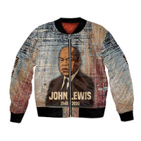 John Lewis Bomber Jacket with Freedom Quote Graphic Civil Rights and Legacy Tribute - Wonder Print Shop
