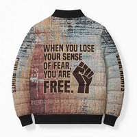 John Lewis Bomber Puffer Jacket with Freedom Quote Graphic Civil Rights and Legacy Tribute - Wonder Print Shop