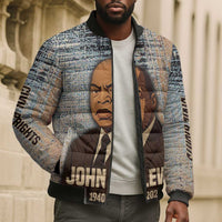 John Lewis Bomber Puffer Jacket with Freedom Quote Graphic Civil Rights and Legacy Tribute - Wonder Print Shop