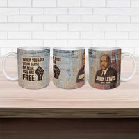 John Lewis Ceramic Mug with Freedom Quote Graphic Civil Rights and Legacy Tribute - Wonder Print Shop