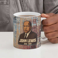 John Lewis Ceramic Mug with Freedom Quote Graphic Civil Rights and Legacy Tribute - Wonder Print Shop