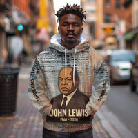 John Lewis Hoodie with Freedom Quote Graphic Civil Rights and Legacy Tribute - Wonder Print Shop