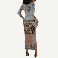 John Lewis Long Sleeve Bodycon Dress with Freedom Quote Graphic Civil Rights and Legacy Tribute - Wonder Print Shop