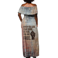 John Lewis Off Shoulder Maxi Dress with Freedom Quote Graphic Civil Rights and Legacy Tribute - Wonder Print Shop