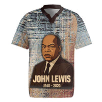 John Lewis Rugby Jersey with Freedom Quote Graphic Civil Rights and Legacy Tribute - Wonder Print Shop