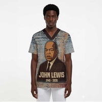 John Lewis Scrub Top with Freedom Quote Graphic Civil Rights and Legacy Tribute - Wonder Print Shop