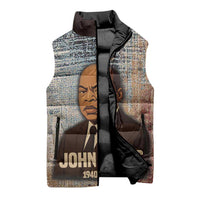 John Lewis Sleeveless Puffer Jacket with Freedom Quote Graphic Civil Rights and Legacy Tribute - Wonder Print Shop
