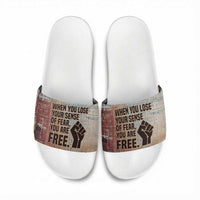 John Lewis Slide Sandals with Freedom Quote Graphic Civil Rights and Legacy Tribute - Wonder Print Shop