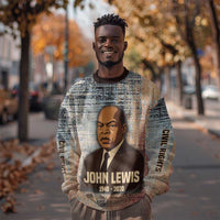 John Lewis Sweatshirt with Freedom Quote Graphic Civil Rights and Legacy Tribute - Wonder Print Shop