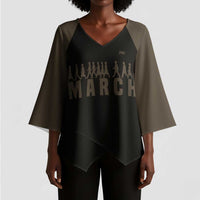 Bayard Rustin Kimono Sleeve Blouse with March on Washington Design Civil Rights Organizer Tribute - Wonder Print Shop