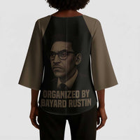 Bayard Rustin Kimono Sleeve Blouse with March on Washington Design Civil Rights Organizer Tribute - Wonder Print Shop