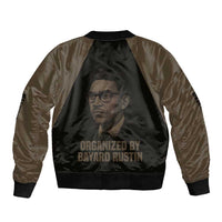 Bayard Rustin Sleeve Zip Bomber Jacket with March on Washington Design Civil Rights Organizer Tribute - Wonder Print Shop
