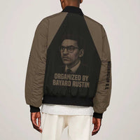 Bayard Rustin Sleeve Zip Bomber Jacket with March on Washington Design Civil Rights Organizer Tribute - Wonder Print Shop