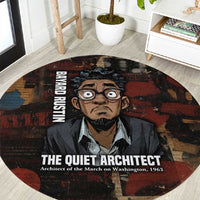 Bayard Rustin Round Carpet with Quiet Architect Design Strategy and Courage Civil Rights Tribute - Wonder Print Shop