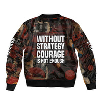 Bayard Rustin Sleeve Zip Bomber Jacket with Quiet Architect Design Strategy and Courage Civil Rights Tribute - Wonder Print Shop