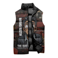 Bayard Rustin Sleeveless Puffer Jacket with Quiet Architect Design Strategy and Courage Civil Rights Tribute - Wonder Print Shop