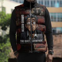 Bayard Rustin Sleeveless Puffer Jacket with Quiet Architect Design Strategy and Courage Civil Rights Tribute - Wonder Print Shop
