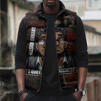 Bayard Rustin Sleeveless Puffer Jacket with Quiet Architect Design Strategy and Courage Civil Rights Tribute - Wonder Print Shop