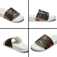 Bayard Rustin Slide Sandals with Quiet Architect Design Strategy and Courage Civil Rights Tribute - Wonder Print Shop