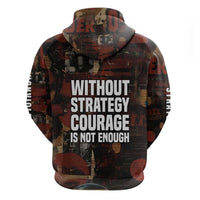 Bayard Rustin Zip Hoodie with Quiet Architect Design Strategy and Courage Civil Rights Tribute - Wonder Print Shop