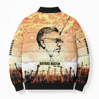 Bayard Rustin Bomber Puffer Jacket with Radical Nonviolence Design Protest Crowd and Courage Civil Rights Tribute - Wonder Print Shop